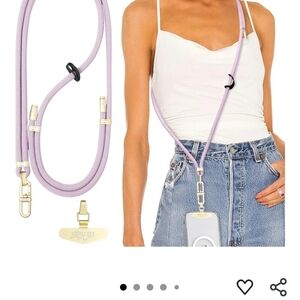 Cell Phone Purple Lanyard with Silver Accents Nib NWT